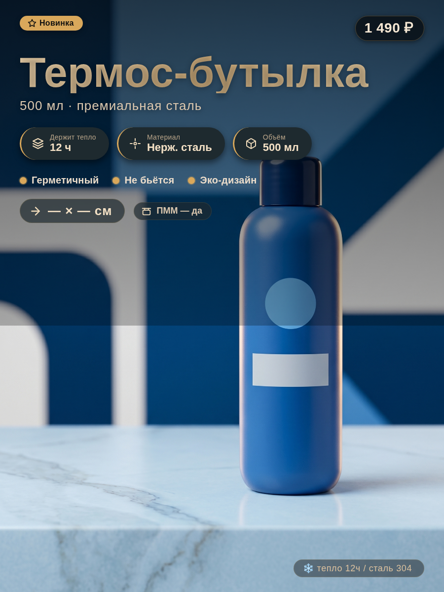 AI-карточка термоса для Wildberries